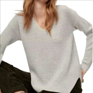 Wilfred Free Cream V-Neck Merino Wool Sweater XS